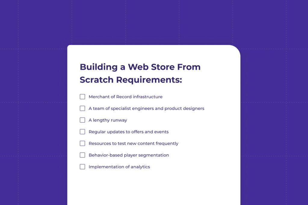 Illustration of a mobile game web store on a phone screen.
