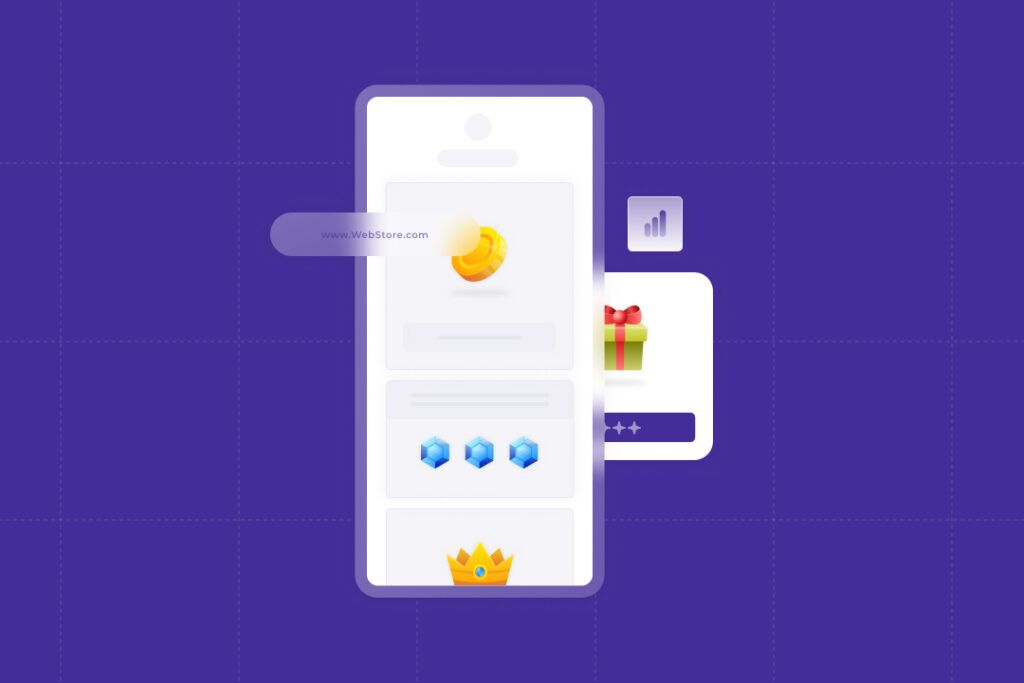 Graphic representing the components needed to build a web store.