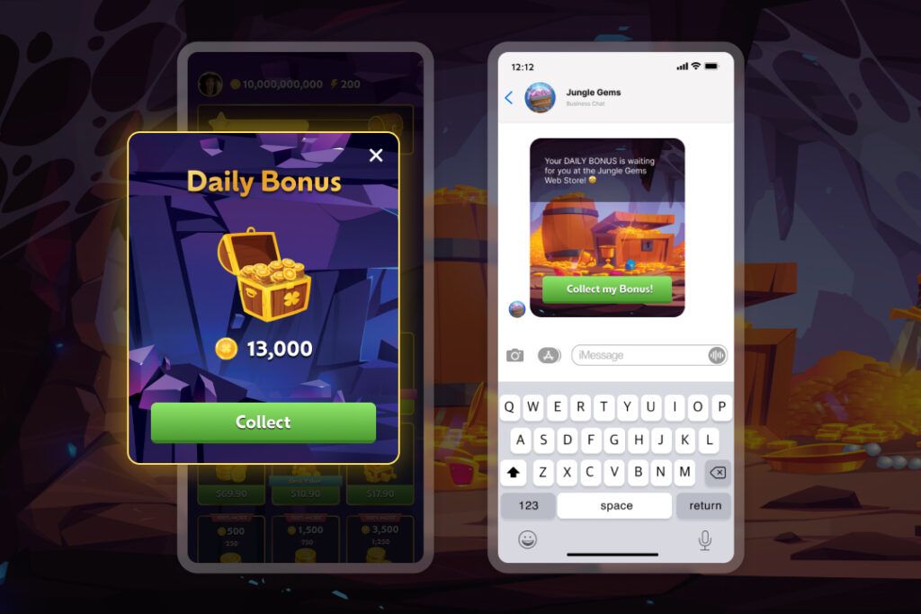 Example of a daily bonus offer to encourage repeat visits.