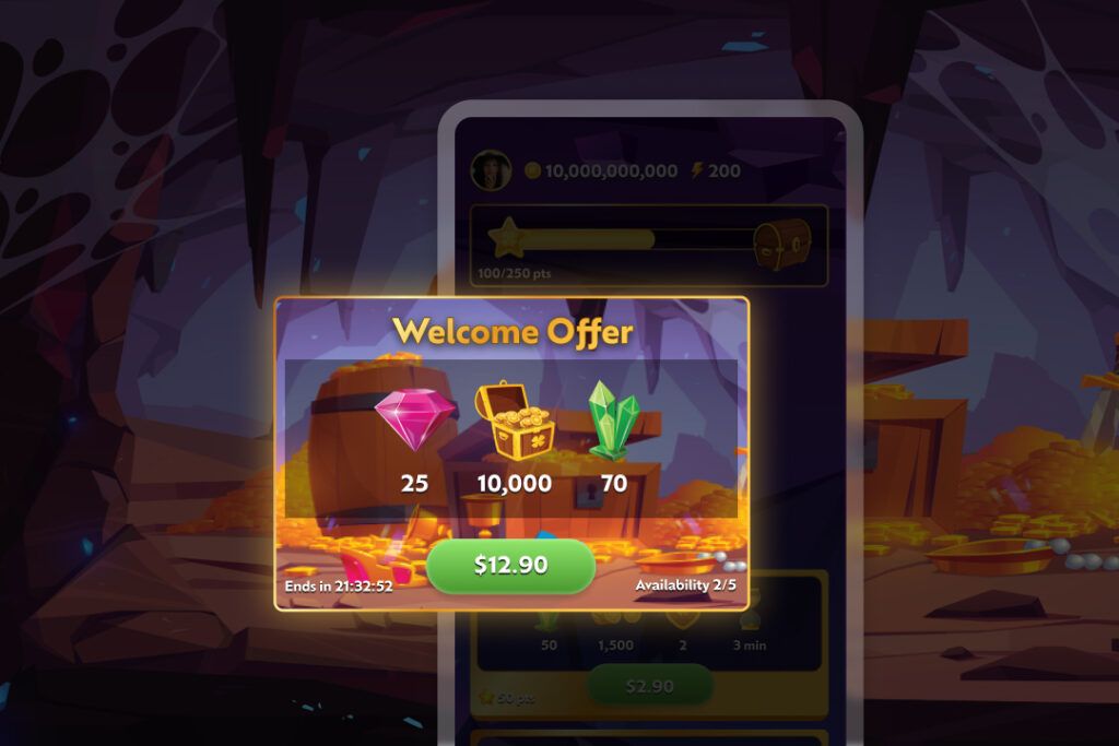 Example of an enticing welcome offer for a first purchase.