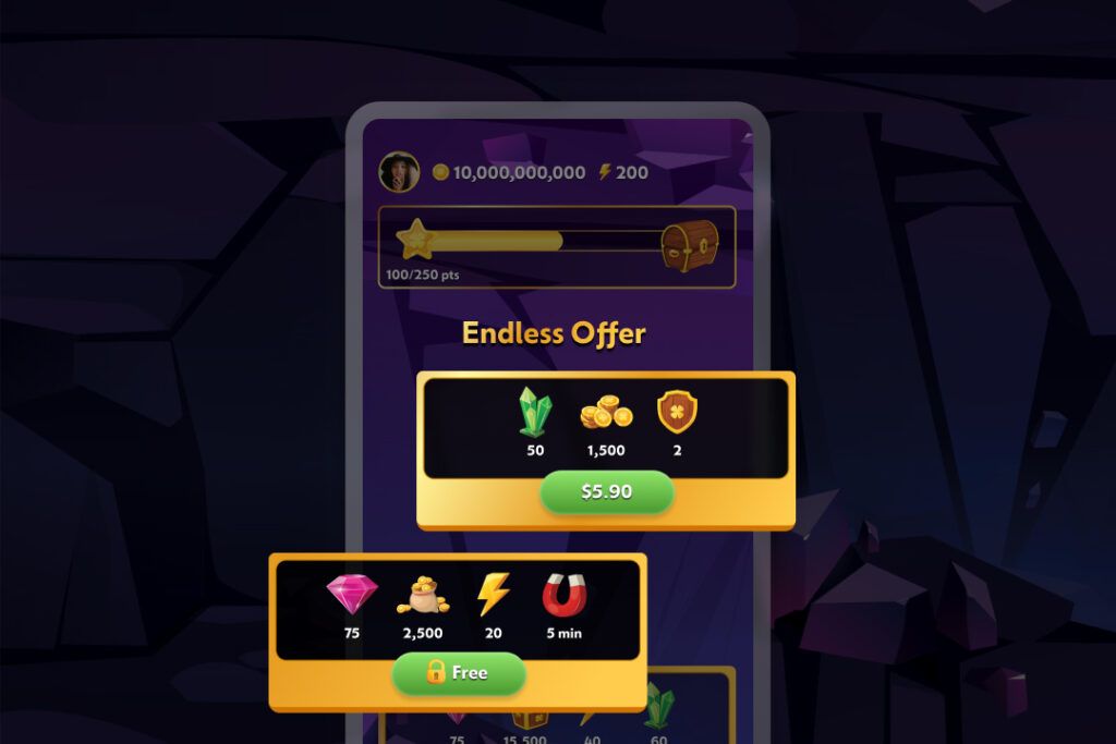 Example of a progress bar or accumulation bar to encourage repeat purchases.